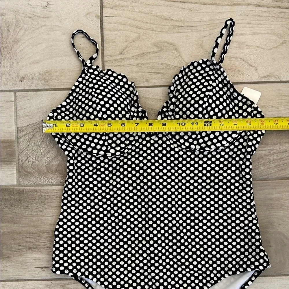 Jessica Simpson Black and White Polka Dot One-Piece Swimsuit